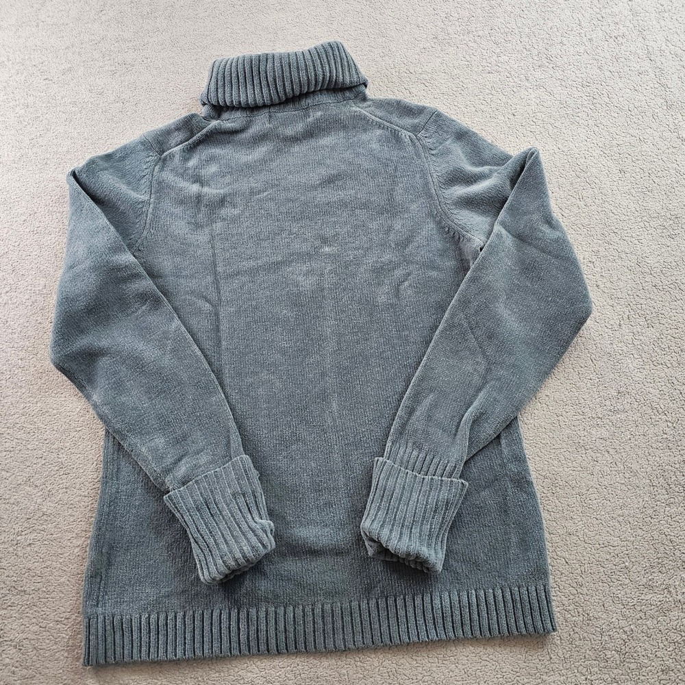 Eddie Bauer Sweater Womens Small Gray Rib Knit Soft Stretch Turtleneck Pullover - Picture 2 of 9